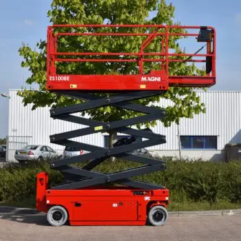 Schaarhoogwerker accu breed 10 meter te huur